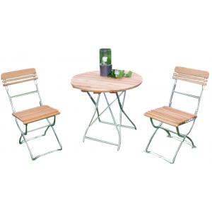 Hardhouten Bistroset Munchen ⌀ 77 cm met metalen frame