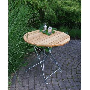 Tuintafel hout inklapbaar Bad Tolz - grijs frame ⌀ 77cm