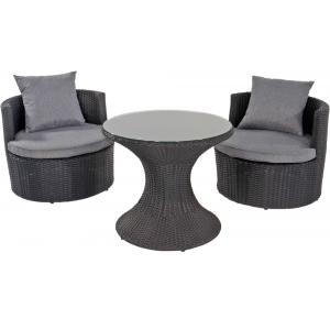 Balkon loungeset Ancona zwart