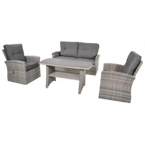 Valencia Smoke wicker dining loungeset