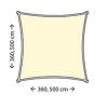 Nesling Dreamsail schaduwdoek vierkant creme 4 x 4 x 4 meter