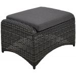 Soho Forte lounge voetenbank wicker hocker antraciet 72x55x40 cm