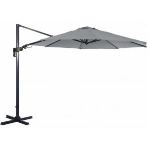 SenS-Line zweefparasol Borneo Deluxe Ø350 cm licht grijs