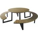 Picknicktafel Arezzo aluminium rond